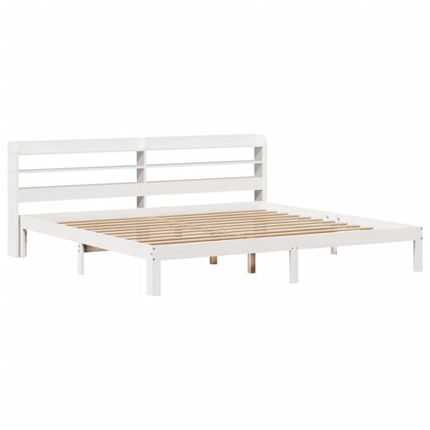 vidaXL Bed Frame with Headboard without Mattress White 200x200 cm