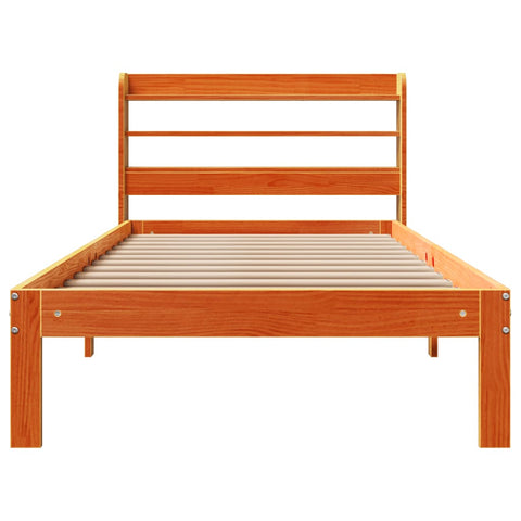 vidaXL Bed Frame without Mattress Wax Brown 75x190 cm Small Single Solid Wood Pine