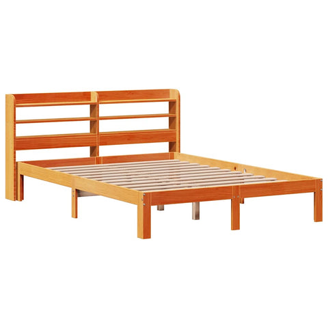 vidaXL Bed Frame without Mattress Wax Brown 140x200 cm Solid Wood Pine