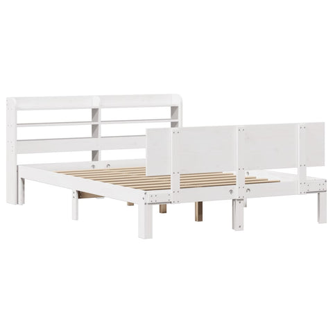 vidaXL Bed Frame with Headboard without Mattress White 120x190 cm Small Double