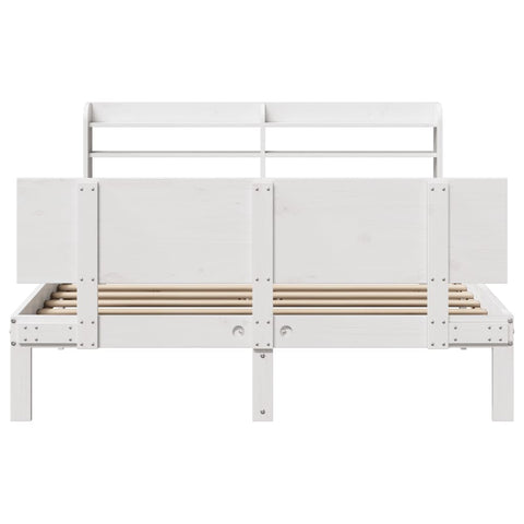 vidaXL Bed Frame with Headboard without Mattress White 120x190 cm Small Double