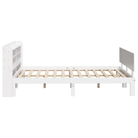 vidaXL Bed Frame with Headboard without Mattress White 135x190 cm Double