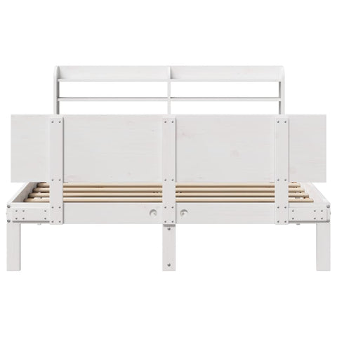 vidaXL Bed Frame with Headboard without Mattress White 120x200 cm