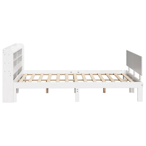 vidaXL Bed Frame with Headboard without Mattress White 120x200 cm