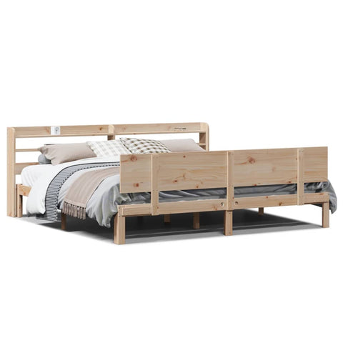 vidaXL Bed Frame with Headboard without Mattress 180x200 cm Super King