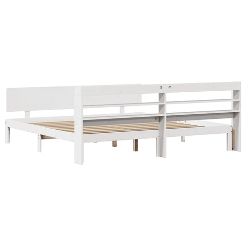 vidaXL Bed Frame with Headboard without Mattress White 180x200 cm Super King