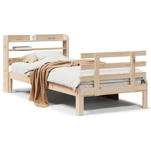 vidaXL Bed Frame with Headboard without Mattress 90x190 cm Single