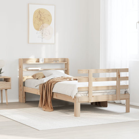 vidaXL Bed Frame with Headboard without Mattress 100x200 cm