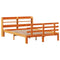 vidaXL Bed Frame with Headboard without Mattress Wax Brown 140x190 cm