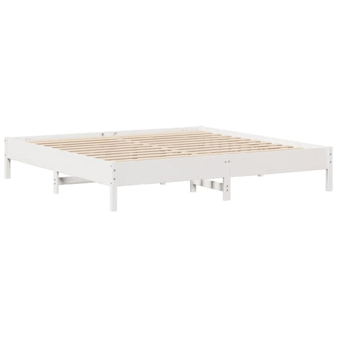 vidaXL Bed Frame without Mattress White 200x200 cm Solid Wood Pine