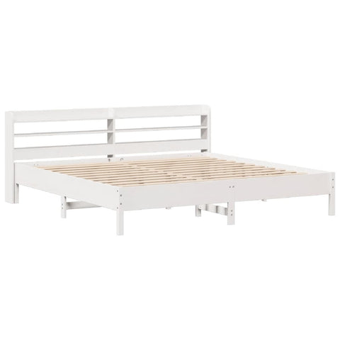 vidaXL Bed Frame without Mattress White 180x200 cm Super King Solid Wood Pine