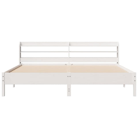vidaXL Bed Frame without Mattress White 180x200 cm Super King Solid Wood Pine