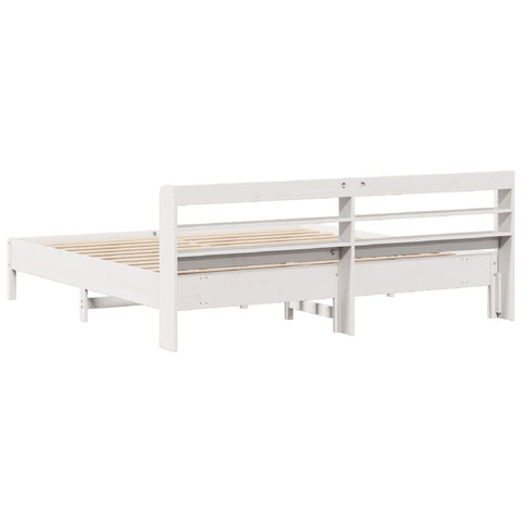 vidaXL Bed Frame without Mattress White 180x200 cm Super King Solid Wood Pine