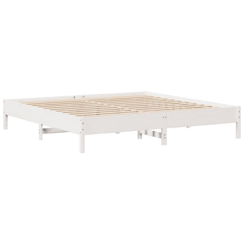 vidaXL Bed Frame without Mattress White 180x200 cm Super King Solid Wood Pine