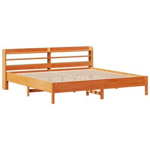 vidaXL Bed Frame without Mattress Wax Brown 180x200 cm Super King Solid Wood Pine