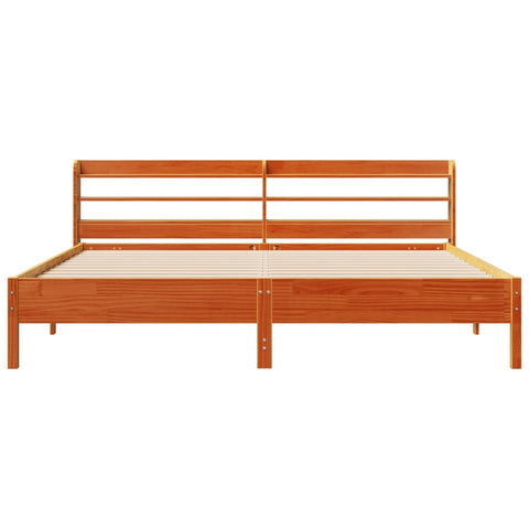 vidaXL Bed Frame without Mattress Wax Brown 180x200 cm Super King Solid Wood Pine