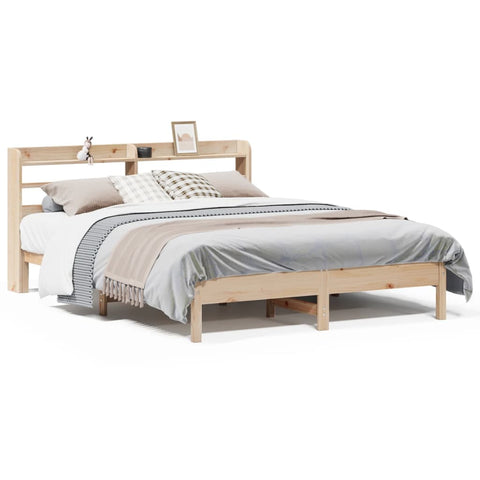 vidaXL Bed Frame without Mattress 150x200 cm King Size Solid Wood Pine