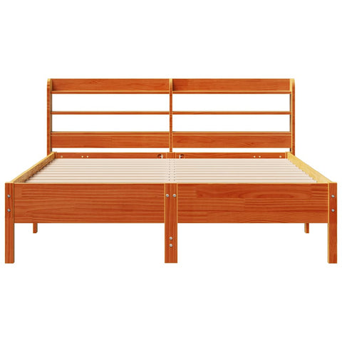 vidaXL Bed Frame without Mattress Wax Brown 140x200 cm Solid Wood Pine