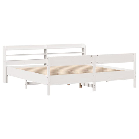 vidaXL Bed Frame without Mattress White 200x200 cm Solid Wood Pine