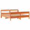 vidaXL Bed Frame without Mattress Wax Brown 200x200 cm Solid Wood Pine