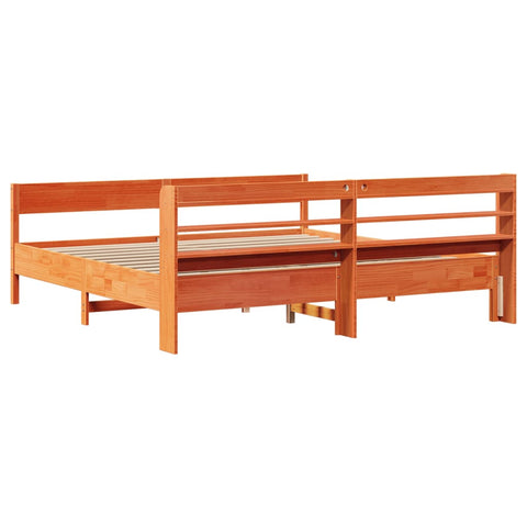 vidaXL Bed Frame without Mattress Wax Brown 180x200 cm Super King Solid Wood Pine