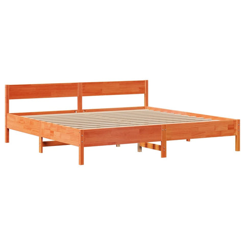 vidaXL Bed Frame without Mattress Wax Brown 180x200 cm Super King Solid Wood Pine