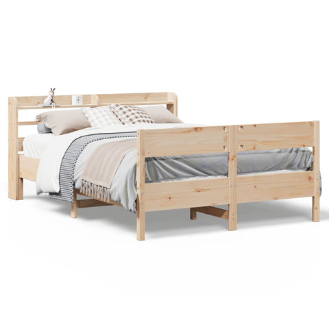 vidaXL Bed Frame without Mattress 150x200 cm King Size Solid Wood Pine