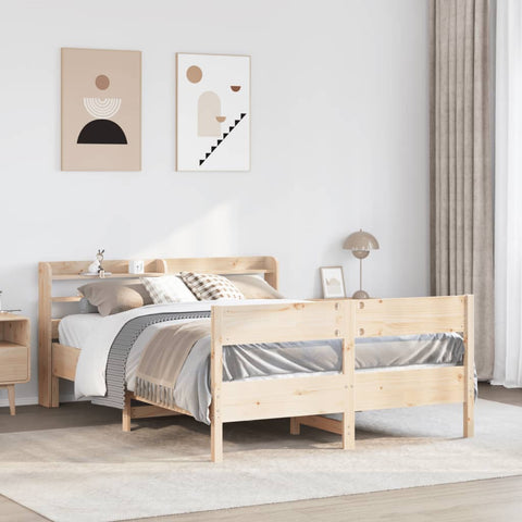 vidaXL Bed Frame without Mattress 150x200 cm King Size Solid Wood Pine
