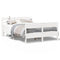vidaXL Bed Frame without Mattress White 150x200 cm King Size Solid Wood Pine