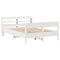 vidaXL Bed Frame without Mattress White 150x200 cm King Size Solid Wood Pine