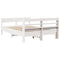 vidaXL Bed Frame without Mattress White 150x200 cm King Size Solid Wood Pine
