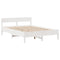 vidaXL Bed Frame without Mattress White 150x200 cm King Size Solid Wood Pine