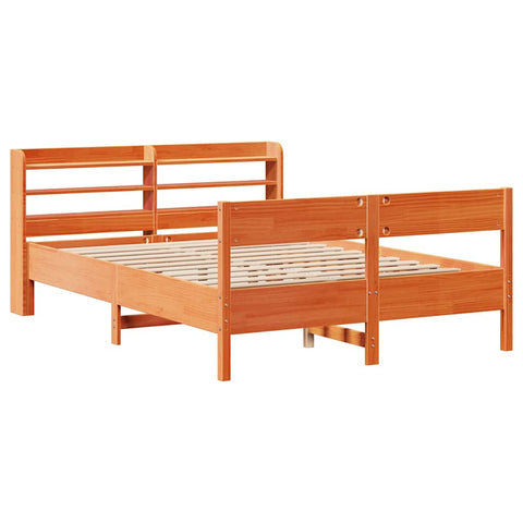 vidaXL Bed Frame without Mattress Wax Brown 120x200 cm Solid Wood Pine