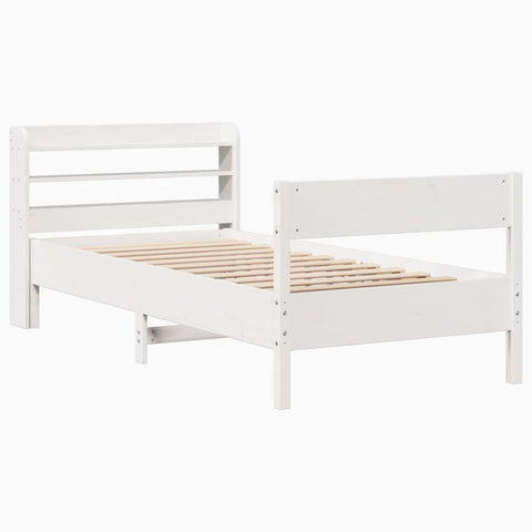 vidaXL Bed Frame without Mattress White 100x200 cm Solid Wood Pine
