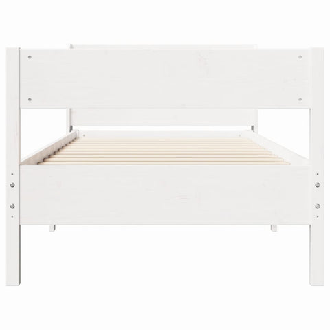 vidaXL Bed Frame without Mattress White 100x200 cm Solid Wood Pine