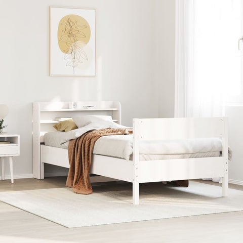 vidaXL Bed Frame without Mattress White 100x200 cm Solid Wood Pine