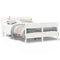 vidaXL Bed Frame without Mattress White 135x190 cm Double Solid Wood Pine