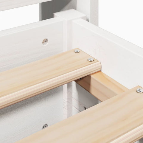 vidaXL Bed Frame without Mattress White 135x190 cm Double Solid Wood Pine