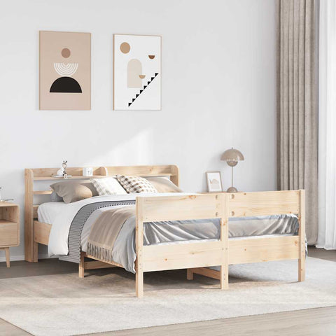 vidaXL Bed Frame without Mattress 120x190 cm Small Double Solid Wood Pine