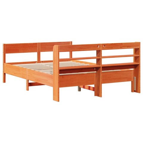 vidaXL Bed Frame without Mattress Wax Brown 120x190 cm Small Double Solid Wood Pine