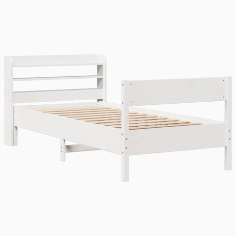 vidaXL Bed Frame without Mattress White 90x190 cm Single Solid Wood Pine