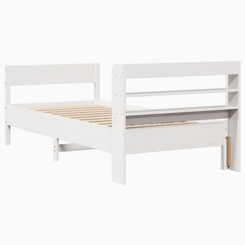 vidaXL Bed Frame without Mattress White 90x190 cm Single Solid Wood Pine