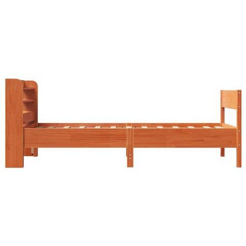 vidaXL Bed Frame without Mattress Wax Brown 75x190 cm Small Single Solid Wood Pine