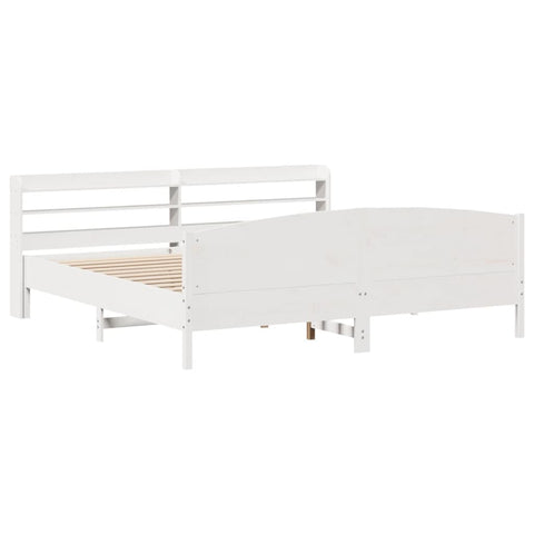 vidaXL Bed Frame without Mattress White 200x200 cm Solid Wood Pine