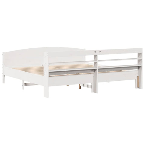 vidaXL Bed Frame without Mattress White 200x200 cm Solid Wood Pine
