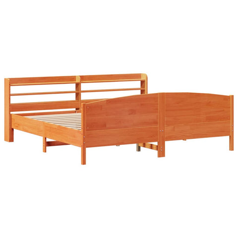 vidaXL Bed Frame without Mattress Wax Brown 200x200 cm Solid Wood Pine