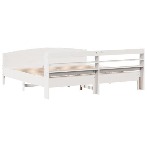 vidaXL Bed Frame without Mattress White 180x200 cm Super King Solid Wood Pine