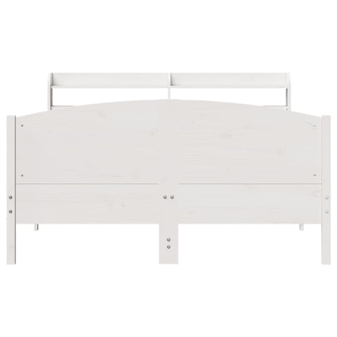 vidaXL Bed Frame without Mattress White 150x200 cm King Size Solid Wood Pine