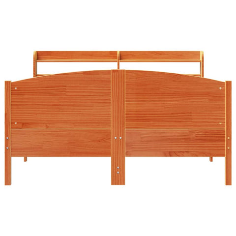 vidaXL Bed Frame without Mattress Wax Brown 150x200 cm King Size Solid Wood Pine