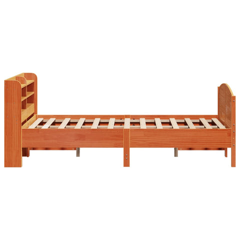 vidaXL Bed Frame without Mattress Wax Brown 150x200 cm King Size Solid Wood Pine